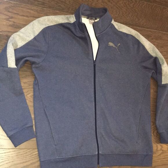 Mens Full zipper Puma Fleece Sweatshirt soccer warm up sportswear Sweat Jacket - Picture 1 of 2